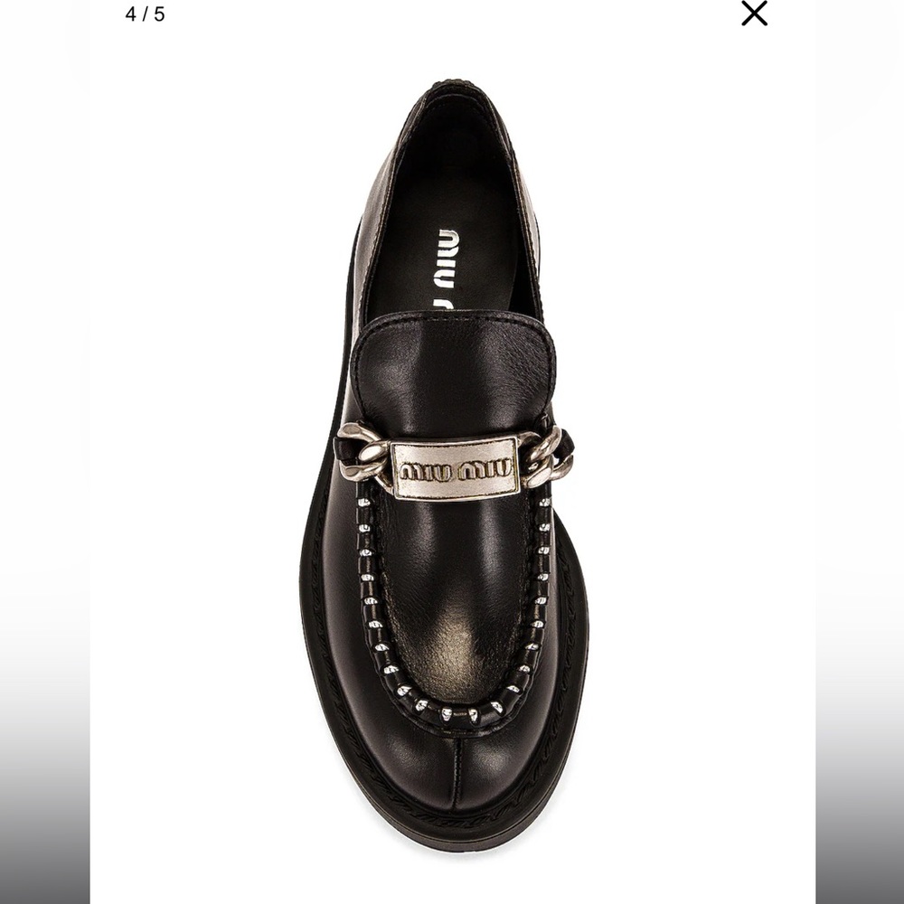 Miu Miu leather platform loafers